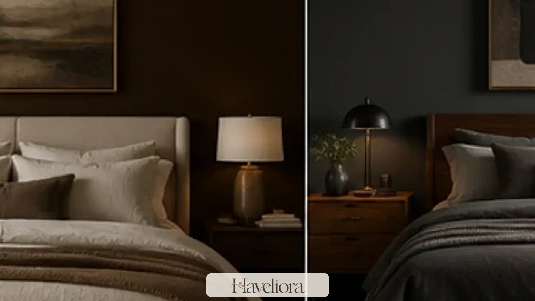 Fall living room layered with warm textiles, natural materials and soft seasonal lighting.