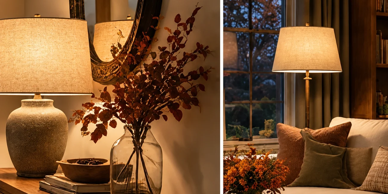 Entryway lamp creating a warm welcome at dusk.